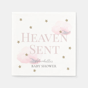 Servilleta De Papel Heaven Sent Chica Rosado Baby Shower