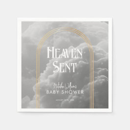 Servilleta De Papel Heaven Sent Clouds Golden Neutral Baby Shower