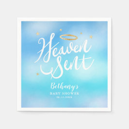 Servilleta De Papel Heaven Sent Elegant Blue Sky Baby Shower