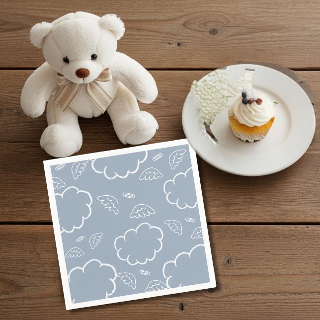 Servilleta De Papel  Heavenly Angel Halo Cloud  Blue  Napkins (Heavenly Angel Halo Cloud Blue Napkins)