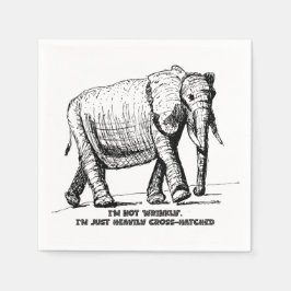 Servilleta De Papel Heavy Cross-Hatched Elephant