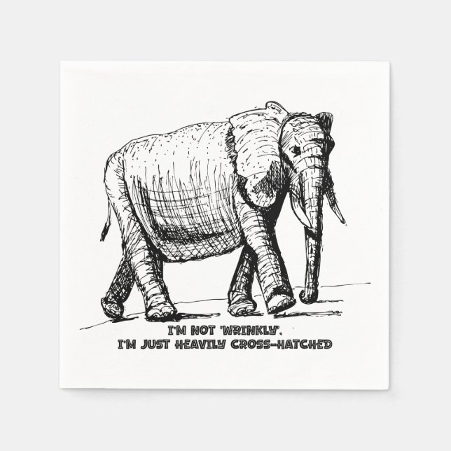 Servilleta De Papel Heavy Cross-Hatched Elephant (Anverso)