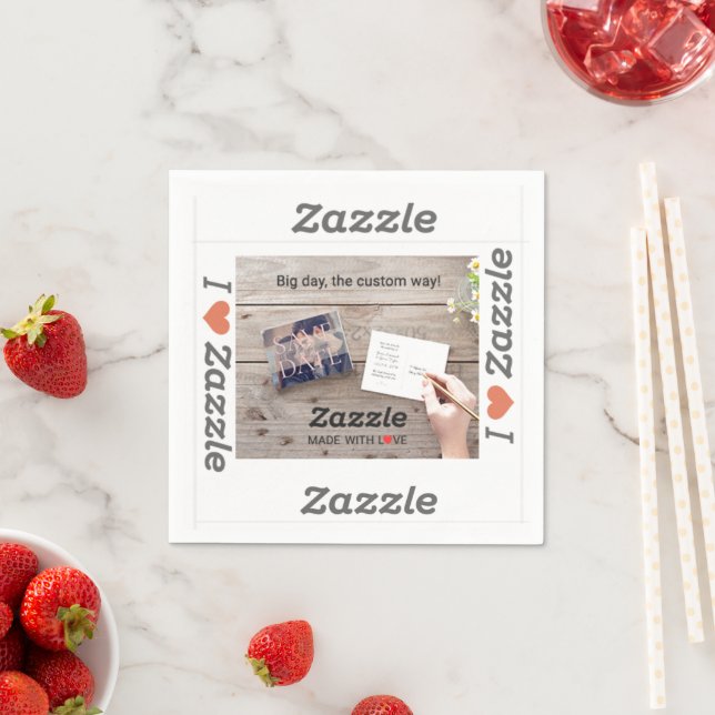 Servilleta de Papel Hecha con Amor de Zazzle (In situ)