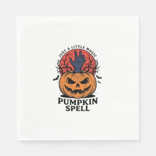 Servilleta De Papel Hechizo de calabaza vintage Halloween Bruja Arte d