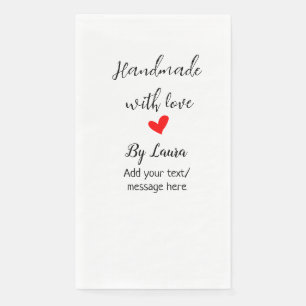 Servilleta De Papel Hecho a mano con amor agregar nombre mensaje de ne