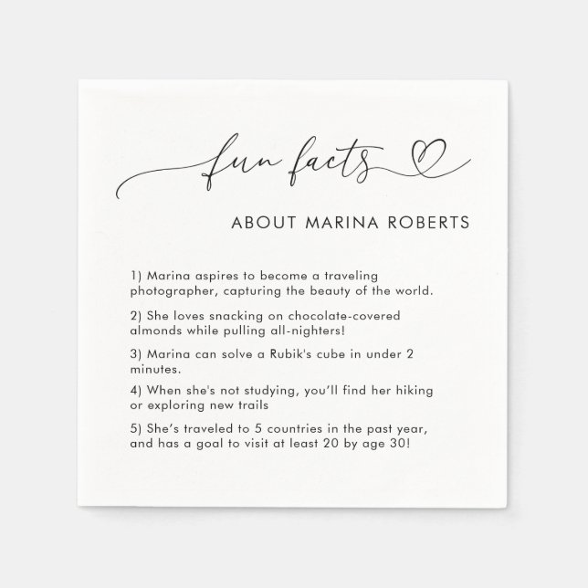 Servilleta De Papel Hechos de diversión de graduación de foto de guión (Anverso)