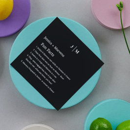 Servilleta De Papel Hechos de monograma sobre el boda negro recién cas