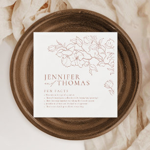 Servilleta De Papel Hechos divertidos boda de terracota floral dibujad