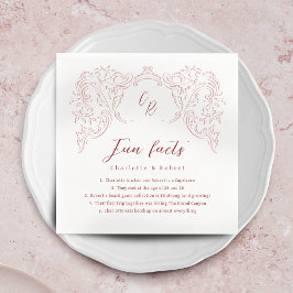 Servilleta De Papel Hechos divertidos Boda del Monograma de Vintage Fl