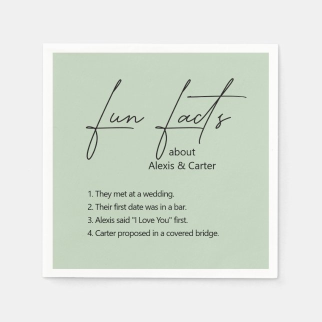 Servilleta De Papel Hechos Divertidos bodas Sobre El Sabio (Anverso)