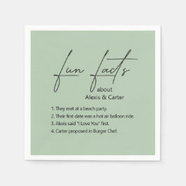 Servilleta De Papel Hechos Divertidos bodas Sobre El Verde Masaje