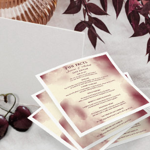 Servilleta De Papel Hechos divertidos de la boda elegante de marfil de