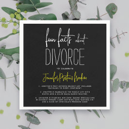 Servilleta De Papel Hechos Divertidos Divorcio Simple y Caprichoso Bla