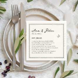 Servilleta De Papel Hechos divertidos Hand Illustrated Wedding Party N