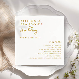 Servilleta De Papel Hechos divertidos minimalistas Bodas modernos