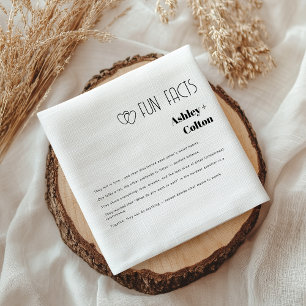 Servilleta De Papel Hechos Divertidos Minimalistas Pareja Corazones Bo