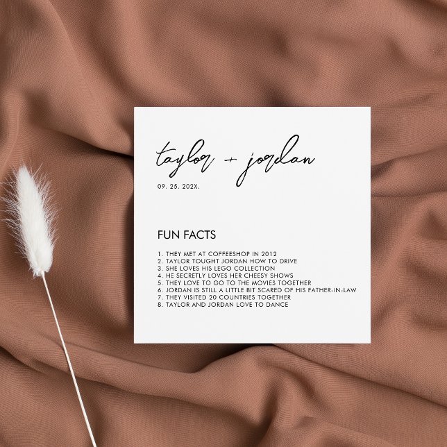 Servilleta De Papel Hechos divertidos Moderno Script Wedding Party Nap (Subido por el creador)