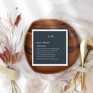 Servilleta De Papel Hechos divertidos sobre el boda azul marino de los