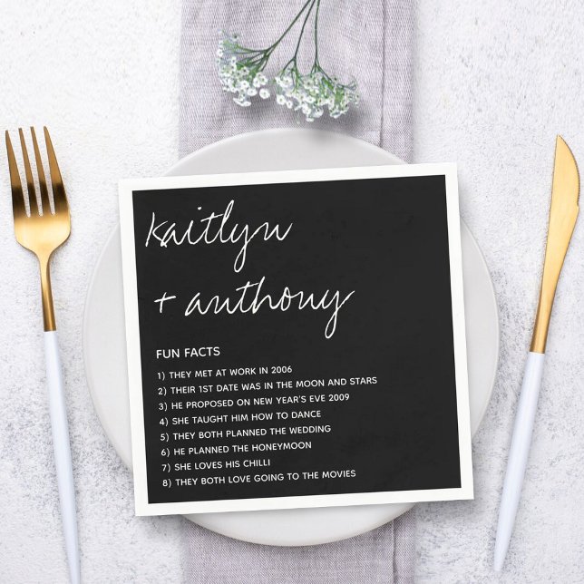 Servilleta De Papel Hechos Divertidos Sobre El Boda Moderno De Los Rec (Subido por el creador)