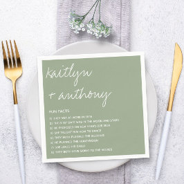 Servilleta De Papel Hechos Divertidos Sobre El Boda Moderno De Los Rec