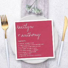 Servilleta De Papel Hechos Divertidos Sobre El Boda Moderno De Los Rec