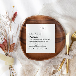 Servilleta De Papel Hechos Divertidos Sobre El boda Moderno De Los Rec