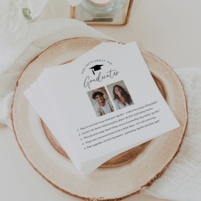 Servilleta De Papel Hechos divertidos sobre los dos graduados (Zazzle Fun Facts about the 2 Graduates Napkins)