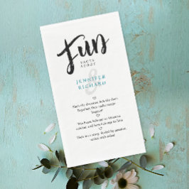 Servilleta De Papel Hechos extravagantes del Boda moderno negro blanco