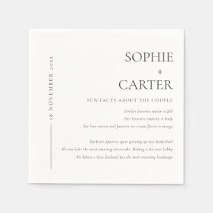 SERVILLETA DE PAPEL HECHOS MÍNIMOS DE DIVERSIÓN EN TIPOGRAFÍA BLANCA Y