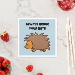 Servilleta De Papel Hedge Your Bets Hedgehog Funny Gambling Personaliz