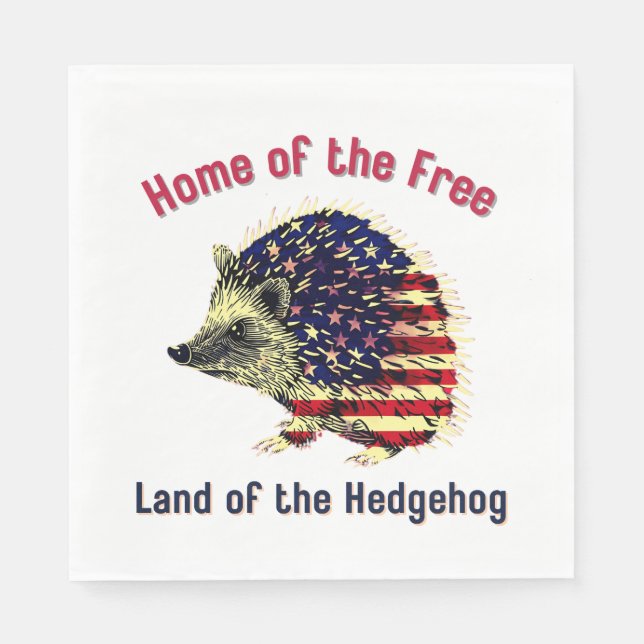 Servilleta De Papel Hedgehog Flag America (Anverso)