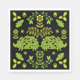 Servilleta De Papel Hedgehog Folk Art