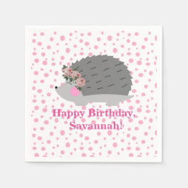 Servilleta De Papel Hedgehog Napkin de cumpleaños personalizado