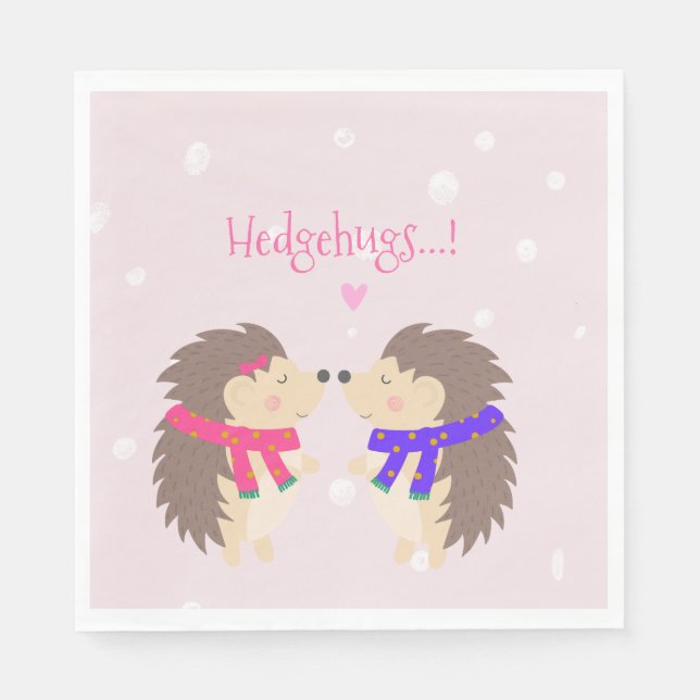 Servilleta De Papel ¡Hedgehugs! Navidades de Cute Hedgehog (Anverso)