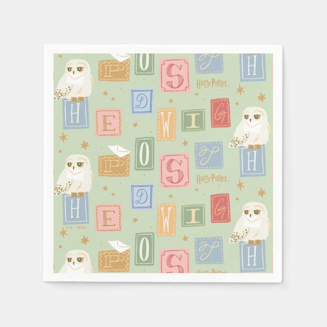 Servilleta De Papel Hedwig Post Letter Block Pattern (Anverso)