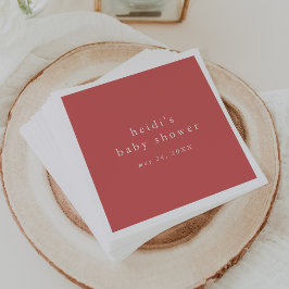 Servilleta De Papel HEIDI Red Summer Boho Rústico Simple Baby Shower