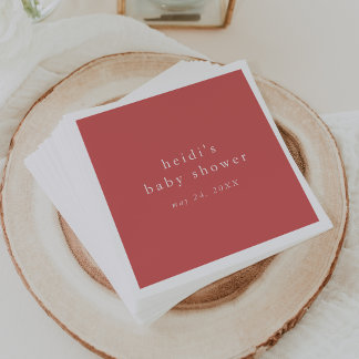 Servilleta De Papel HEIDI Red Summer Boho Rústico Simple Baby Shower
