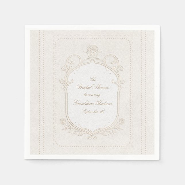 Servilleta De Papel Heirloom Rococo Bridal Shower (Anverso)