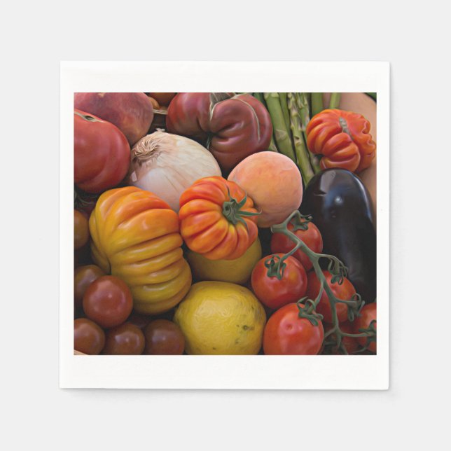 Servilleta De Papel Heirloom Tomates (Anverso)