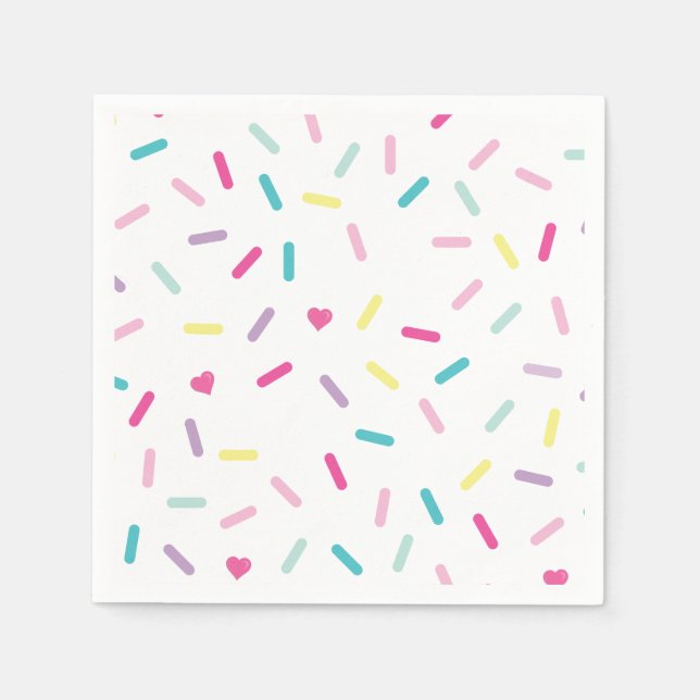 Servilleta De Papel Helado con Sprinkles y Pastel de Cumpleaños (Anverso)