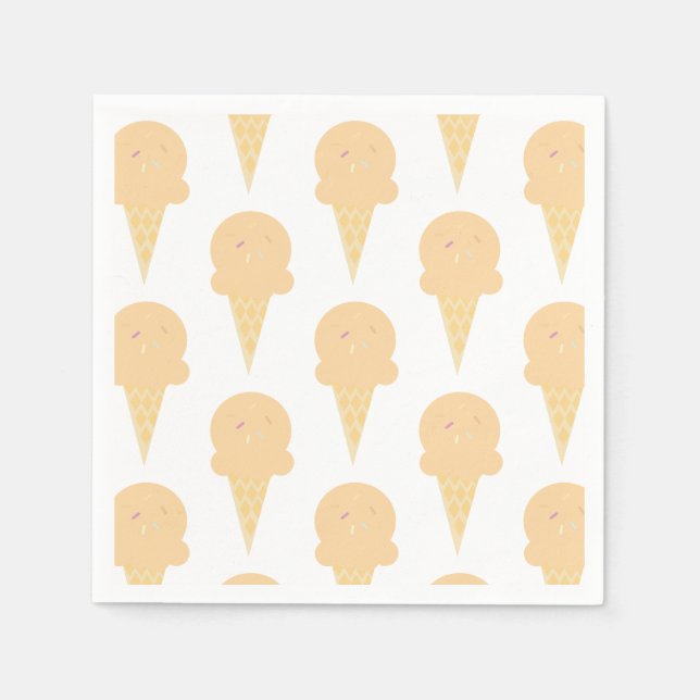 Servilleta De Papel Helado Cream Cumpleaños Party Cones (Anverso)