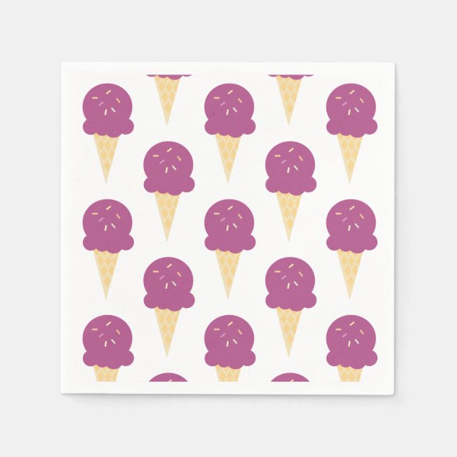Servilleta De Papel Helado Cream Cumpleaños Party Cones (Anverso)