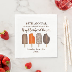 Servilleta De Papel Helado Cream Pops Bares Popsicle Creamsicle Picnic
