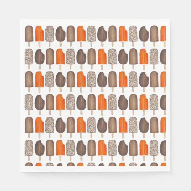 Servilleta De Papel Helado Cream Pops Barras Popsicle Creamsicle Fudge (Anverso)