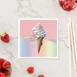 Servilleta De Papel Helado crema rosa giratorio azul giratorio caramel