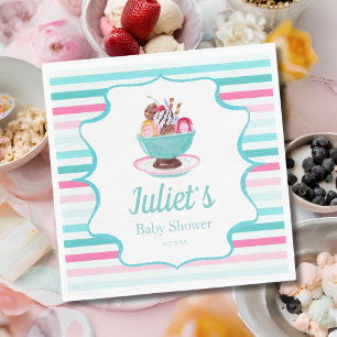 Servilleta De Papel Helado de Acuarela Cumpleaños de Bebé
