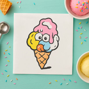 Servilleta De Papel Helado de Cara Feliz