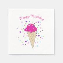 Helado de confeti rosa