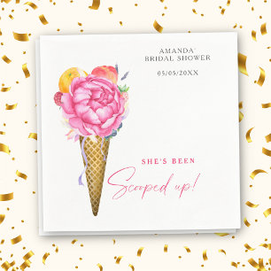 Servilleta De Papel HELADO DE FLORES EN ACUARELA - despedida de solter