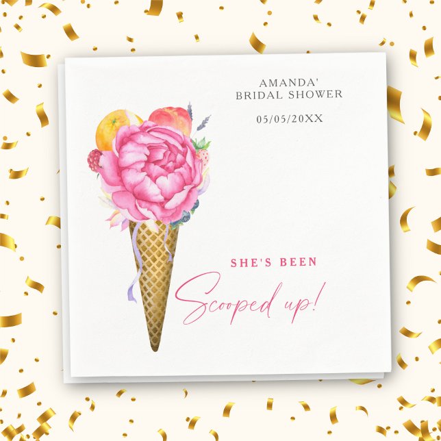 Servilleta De Papel HELADO DE FLORES EN ACUARELA - despedida de solter (Subido por el creador)